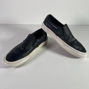 Vans Mens Round Toe Perforated Slip On Low Top Black Shoes Size US 8.5